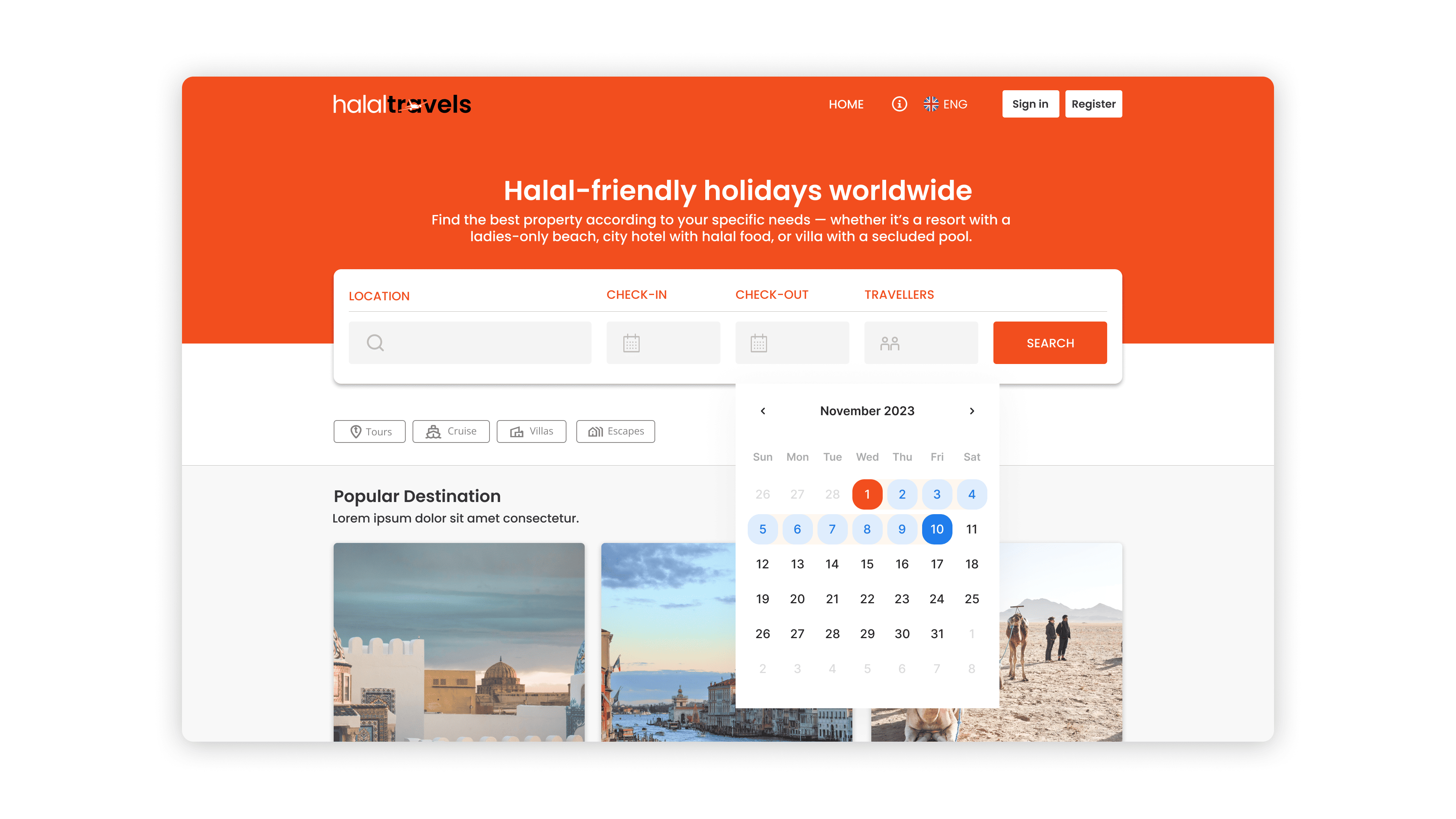 Halal Travel Booking Experience